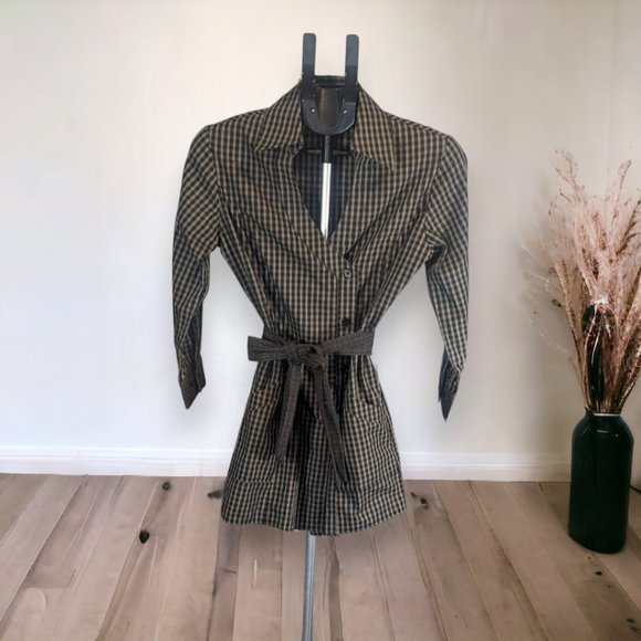 Tophat NY Dresses & Skirts - Tophat NY Cosmopolitan Teal Orange Black Plaid Shirt Uniform Dress Size Small